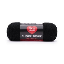 Red Heart Super Saver Metallic 4 Medium Acrylic Yarn, Black 5oz/142g, 255 Yards