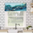 thumbnail image 4 of Marble Turquoise Valances for Windows Gradient Gold Marbling Modern Art Rod Pocket Curtain Valance Window Treatment Short Curtains for Kitchen Living Room, 58"x16", 4 of 5