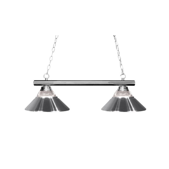 -2 Light Island/Billiard in Billiard Style-14.25 inches Wide By 11 inches High-Chrome Finish Bailey Street Home 372-Bel-2009850