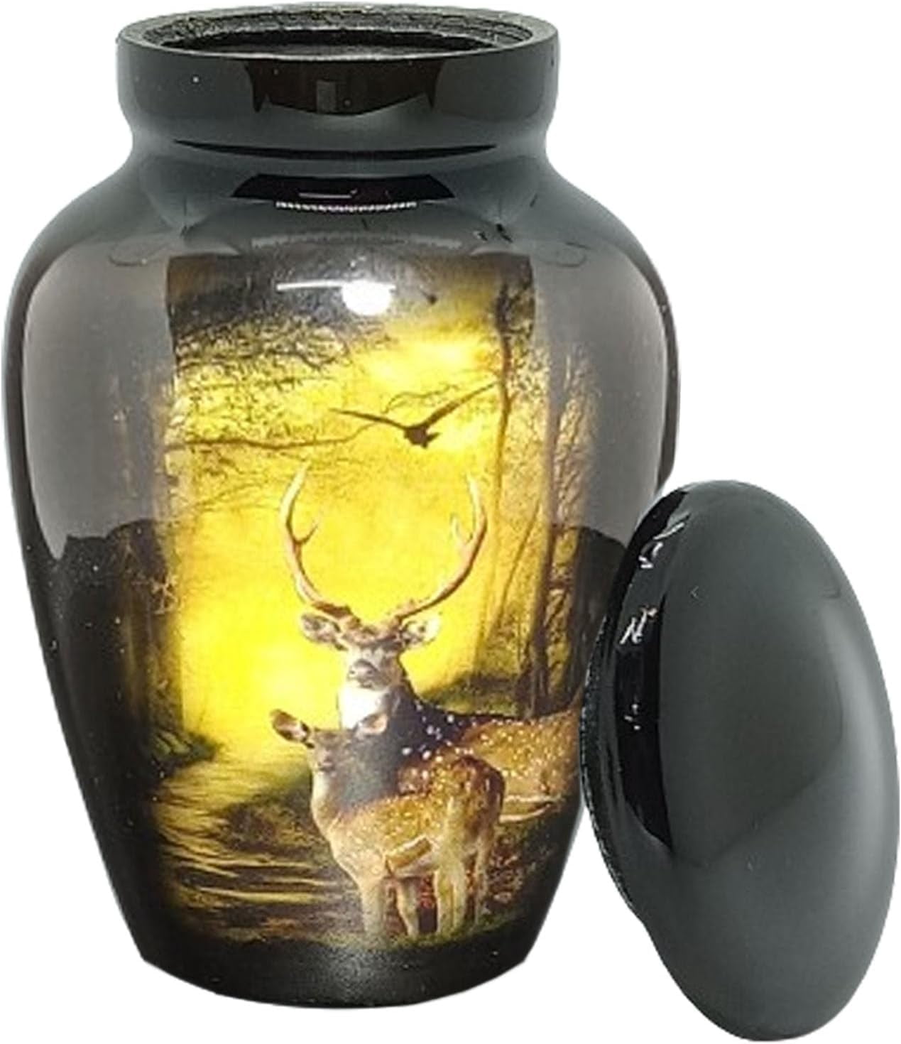 UR Keepsake Urn –Charming Deer Keepsake Cremation Urn for Human Ashes with Velvet Box & Velvet Bag-Mini Keepsake Urn - Affordable Keepsake Urn (3 cu.in)