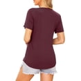 thumbnail image 5 of Oudiya Women Maternity Tops Short Sleeve Nursing Shirts 3 Pack Double Layer Breastfeeding Blouse Pregnancy Clothes S-XXL, 5 of 7
