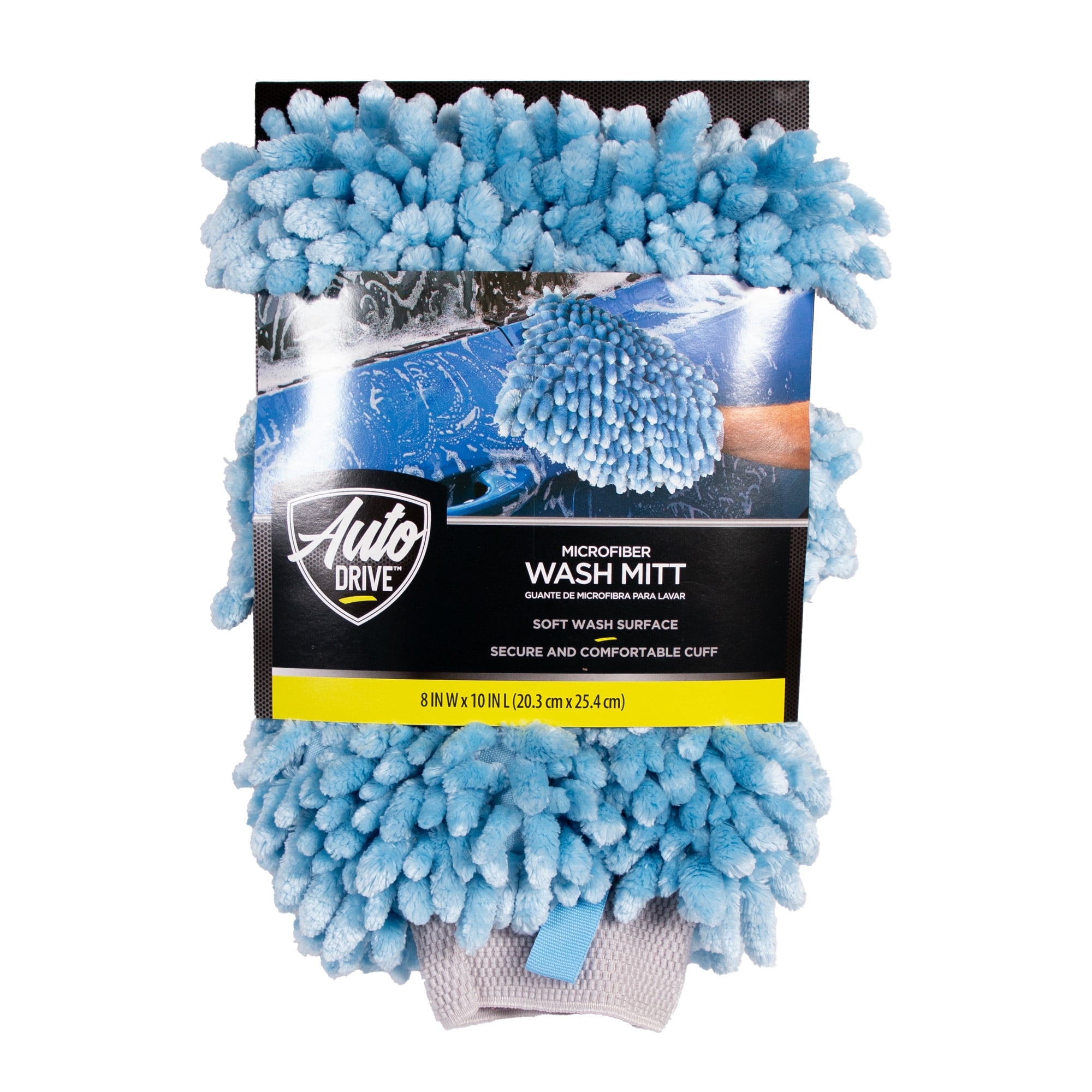(3 pack) Auto Drive Microfiber Car Wash Mitt, Blue, 1 Count