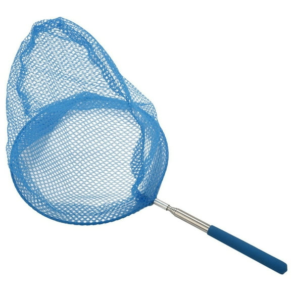 2X Outdoor Catching Catching Butterfly Net Fishing Net Bag Stainless Steel Telescopic Fishing Net Blue