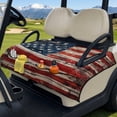 thumbnail image 2 of Uorisanigo Retro American Flag Golf Cart Seat Covers Universal Golf Cart Seat Towel Blanket with 4 Front Pockets, Fits for EZGO, Club Car, Yamaha and More Golf Seat Protector, 2 of 7