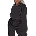 thumbnail image 2 of Conjunto Deportivo de Dos Piezas para Mujer: Sudadera con Media Cremallera y Pantalón Deportivo Holgado con Bolsillos Gris Oscuro L, 2 of 7
