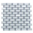 thumbnail image 6 of The Tile Life Wonderland 1" x 2" Winter Snow Matte Glass Mosaic Wall Tile, 1 Sheet, 6 of 8
