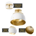 thumbnail image 3 of Lámpara de techo LámparaYa estilo vintage blanco mate y oro 1 luz E27 40W, 3 of 6