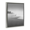 Stupell Industries Heron on Beach Coast Coastal Photography Gray