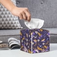 thumbnail image 6 of Lsque Snake And Floral Printed Tissue Box Cover Holder, Facial Paper Organizer Dispenser,Square with Bottom Belt, PVC Leather Decorative Organizer, 6 of 8