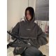 thumbnail image 1 of Sudadera con capucha de manga raglán para hombre y mujer, suéter holgado de lana gruesa con bolsillo y letras estampadas, estilo informal, moda coreana, otoño, 1 of 5