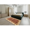 thumbnail image 4 of Ahgly Company Indoor Round Abstract Yellow Oriental Area Rugs, 6' Round, 4 of 6