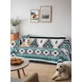 thumbnail image 6 of Turquoise Boho Couch Cover, Southwestern Ethnic Aztec Retro Geometric Sofa Cover Blanket for 1 Seat Cushion, Sectional Sofa Slipcover Furniture Protector for Living Room Bedroom 71''x91'', 6 of 9