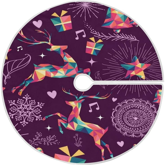 FMSHPON Unicorn Horse Cloud Illustration Xmas Christmas Tree Skirt Stand Mat for Holiday Party Decoration Indoor Outdoor 36 inches