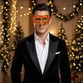 thumbnail image 5 of Masquerade Mask Red Gold Floral Fabric Masquerade Mask for Men with Ribbon Tie for Party Masquerade Ball Festive Events, 5 of 6