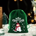 thumbnail image 4 of Lilgiuy Velvet Drawstring Apples Gift Bags Drawstring Pouches with Santa Snowman Penguin Design, Candy Treat Bags for Wedding Gift Christmas Holiday Party Favor (Green), 4 of 6