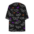 thumbnail image 3 of qolati Halloween Cardigan for Women 3/4 Sleeve Open Front Cardigans Jacket Holiday Fall Outwear Cute Ghost Pumpkin Graphic Cover Up Blouse Tops Black L, 3 of 5