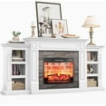 70" Electric Fireplace with Mantel and Fireplace TV Stand for