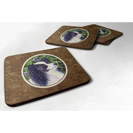 

Carolines Treasures SS8896FC Papillon Foam Coaster Set of 4 3 1/2 x 3 1/2 multicolor