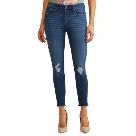 Classic Mid Rise Jeans - Sofía Skinny Destructed Mid Rise Ankle Jean Women's (Medium Wash)