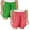 Watermelon Red 1PCS & Green 1PCS, variant on XEGLSBU 3 Pack Girls Summer Casual Shorts Feel Elastic Waist for Child Comfortable Play Bottoms Size 5-6 Years