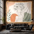 thumbnail image 5 of Floral Garden Portrait with Figure Profile Thin Eyes, Nostalgic Vintage for Botanical Art Lovers, Botanical Wall Art, Mother'S Day Gift, Tapestry Wall Hanging for Bedroom and Dorm, 5 of 6
