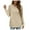 Khaki, variant on UJNDER Women's Sweatshirt Solid Color Lightweight Asymmetrical Hem Pullover Long Sleeve Casual Blue L