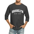 thumbnail image 3 of T-Shirts pour Hommes Manches 3/4 Col Ras du Cou Confortable Couleur Dégradée Ajustée Gris Foncé Chandails et T-Shirts Athlétiques d'Automne pour Hommes Taille TTTG, 3 of 4