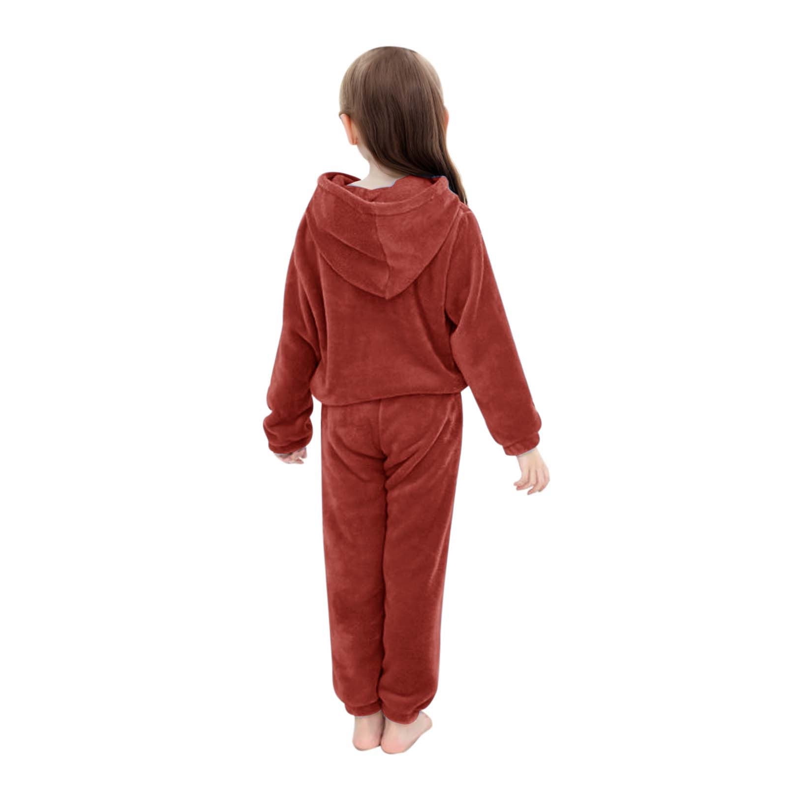 Ensemble de Pyjama en Flanelle pour Filles Pyjama Chaud d'Hiver