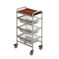 thumbnail image 2 of deevoka Rolling Cart Mobile Bookcases Storage Cart for Laundry Room Bedroom Bathroom brown 3 tier, 2 of 9