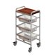 thumbnail image 2 of Carrito de carritos de rodillos en la rueda práctica estantería móvil de la mesa de estantería desmontable carro utilidad para el dormitorio del baño Brown 3 nivel, 2 of 8