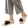 thumbnail image 6 of Viluyesy Womens Scuff Slippers Curly Fleece Lined Cat Embroidery Closed Toe Non Slip Warm Soft Indoor House Slides White Size 6.5, 6 of 6