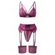 thumbnail image 2 of Gibobby Lenceria mujer sexy Conjunto de ropa interior de encaje para mujer, conjunto de ropa interior y ropa interior de encaje con correa, lencería sexy(Morado, M), 2 of 5