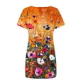 thumbnail image 3 of Puntoco Vestido De Manga Corta Para Mujer, Vestido Con Cuello Redondo Y Estampado Floral, Vestido De Manga Corta Con Cuello Redondo, Color S,Regalos Para Mujer Joven, 3 of 5