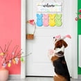 thumbnail image 5 of Welcome Peeps Easter Door Sign, Happy Easter Eggs Bunny Rabbit Door Hanger Decorations, Wooden Wreath Spring Hanging Signs for Home Wall Window Yard Farmhouse Indoor Outdoor Decor, 5 of 7