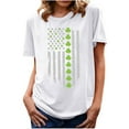 thumbnail image 1 of Bowake T-Shirt de la Saint-Patrick pour Femmes, Manches Courtes Vertes, Col Rond, T-Shirt Graphique Trèfle, Blouse, 1 of 4