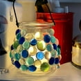 thumbnail image 5 of 0.66lb Portable Blue Flat Glass Marbles,QZS Durable Vase Filler Glass Pebbles Floral Beads for Table,Aquarium,DIY Craft Decoration, 5 of 7