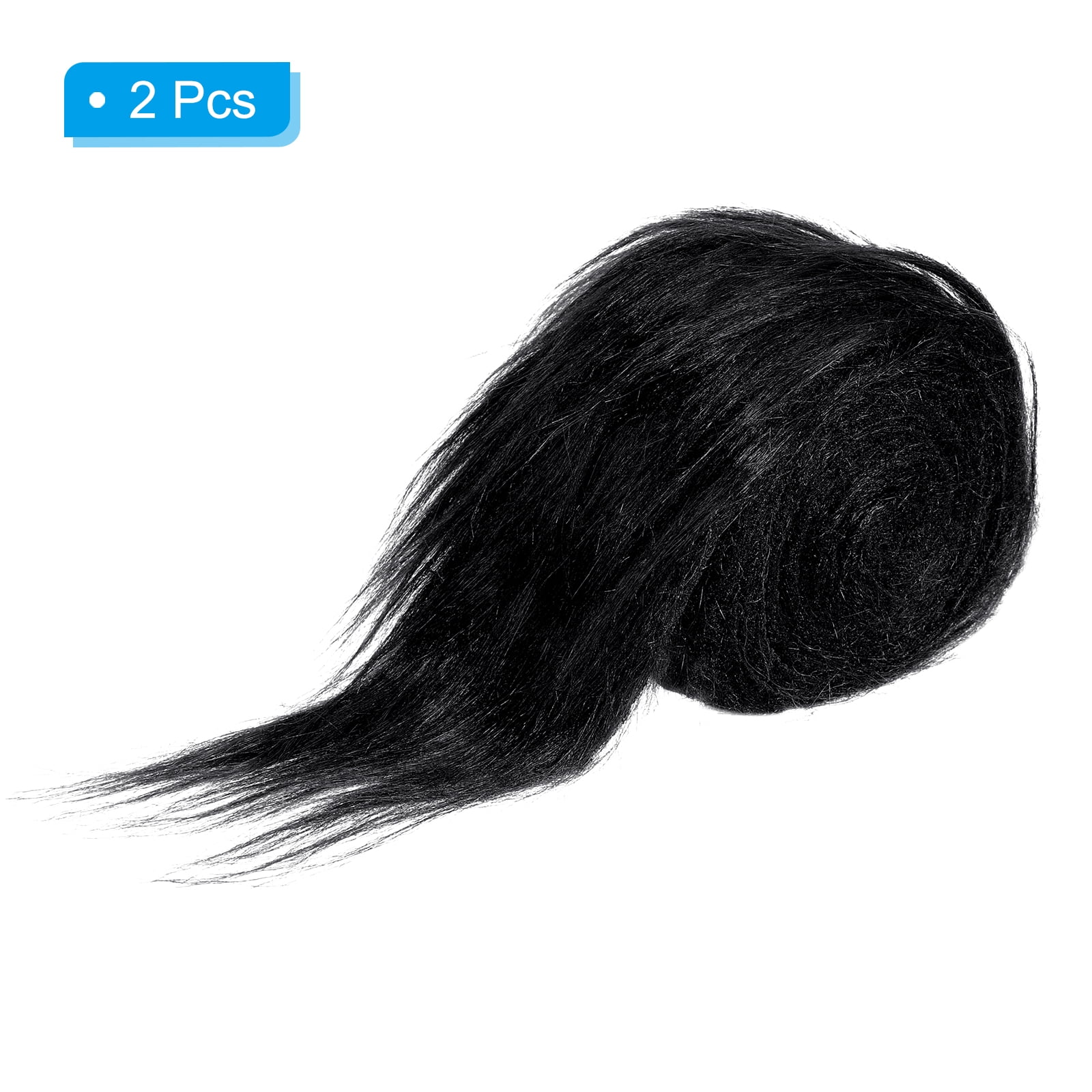 Uxcell Plush Faux Fur Fabric Precut Strips, 59" x 2" Fluffy Faux Fur Ribbon, Black 2Pack
