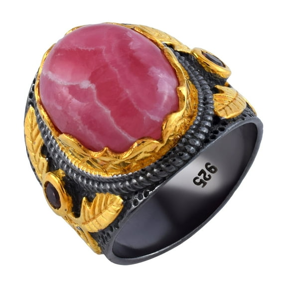 Rhodochrosite Gemstone Ring