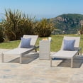 thumbnail image 6 of GDF Studio Crested Bay Outdoor Mesh 3 Piece Adjustable Chaise Lounge Chat Set, Gray and Silver Aluminum, 6 of 8