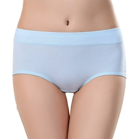 Alitao Cotton Underwear Period Underwear Plus Size Underwear Cotton Mid Waist Abdominal Seamless Panties To Lift The Buttocks Large Size Panties Seamless Underwear Womens Underwear Light Blue 4XL