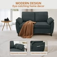 thumbnail image 6 of Soscana Loveseat with Storage Side Pockets, 2 Seat Sofa Love Seat Small Couch for Living Room Bedroom Apartment Office Studio,Dark Gray, 6 of 8