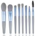 thumbnail image 1 of 8pcs Mini Makeup Brushes Set, Makeup Brush Kit for Blush, Eye Brushes for Blending, Shadow, Eyelash, Lip and Brow - Perfect Touch Up Makeup Kit (Blue), 1 of 5