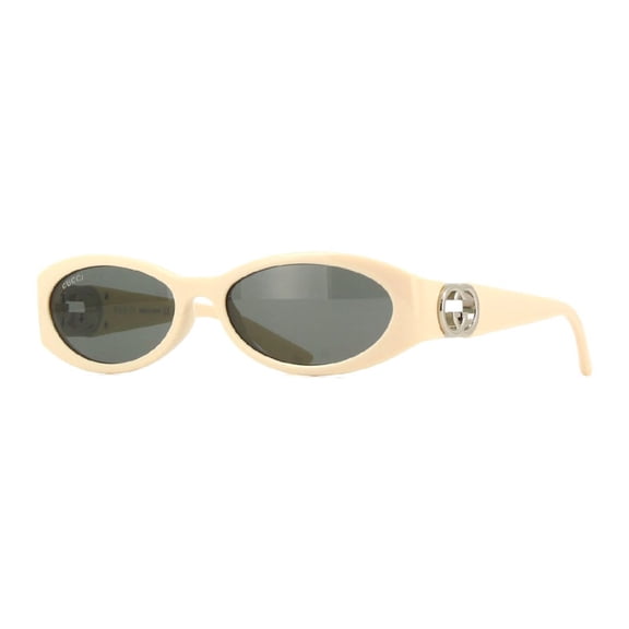 Gucci GG1660S 004 54mm Oval Sunglasses Women's Shiny Ivory