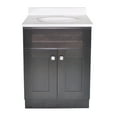 thumbnail image 6 of Design House Brookings 25" x 19" Ready to Assemble Shaker 2-Door Bath Vanity with Cultured Marble 4" Centerset Top, Espresso/White, 6 of 30