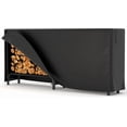 thumbnail image 2 of OUYAWEI Outdoor Firewood Rack with Waterproof Zipper Cover 8FT Powder-Coated Fully Covered 600Lb Capacity Black, 2 of 8