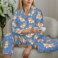 thumbnail image 6 of Hirioo Corgi for Women's Pajama Sets 2 Piece Pjs Women's Long-Sleeved Pajama Set Button Down Sleepwear,S-XXL-Small, 6 of 7
