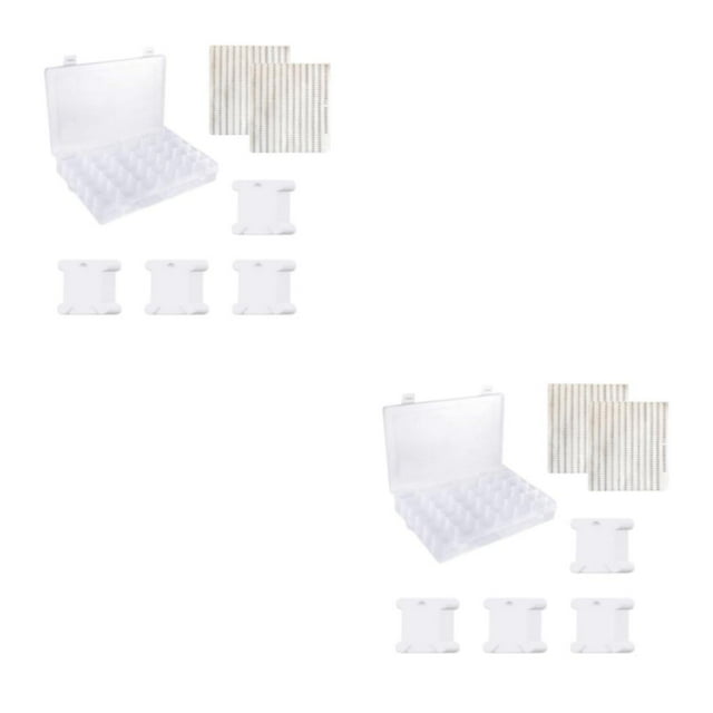 Maytalsory Easy Organization DIY Fashion Stitch Embroidery Kit 2436 Grids And Large Capacity Durability Box+50Bobbins+2 Tags 2Set
