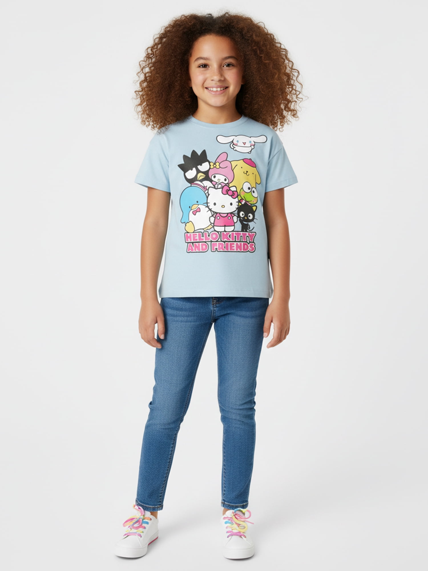 Sanrio Hello Kitty and Friends Girls Graphic Tee with Short Sleeves, Sizes 4-16