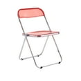 thumbnail image 5 of Plastic Folding Chair with Transparent Cushion and Back, 330 LB Capacity, Indoor Outdoor Portable Stackable Commercial Chair with Steel Frame for Home Office Wedding Party Event (Red, 2PCS), 5 of 9