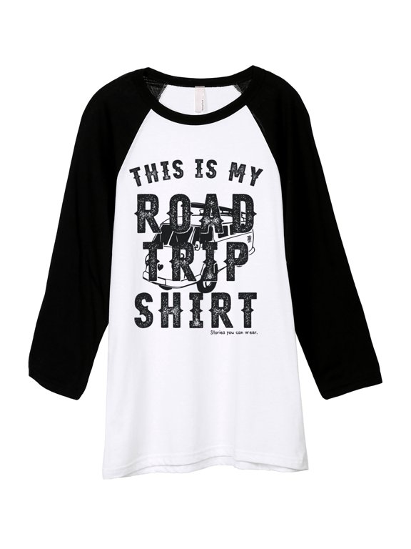 My Roadtrip Shirt Unisex 3/4 Sleeves Baseball Raglan White Black Small